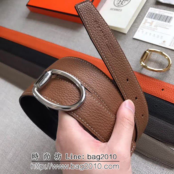 愛馬仕HERMES REVERSIBLE LEATHER STRA 官網同步 原版皮高端男士皮帶 HHG1561